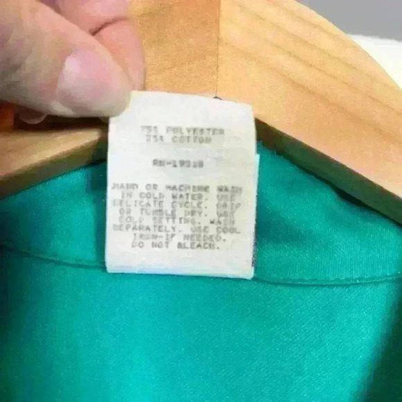 VINTAGE 70s 80s Bomber Jacket House Chore Coat Barn Jacket 3/5 Sleeve Teal XL - Picture 5 of 11